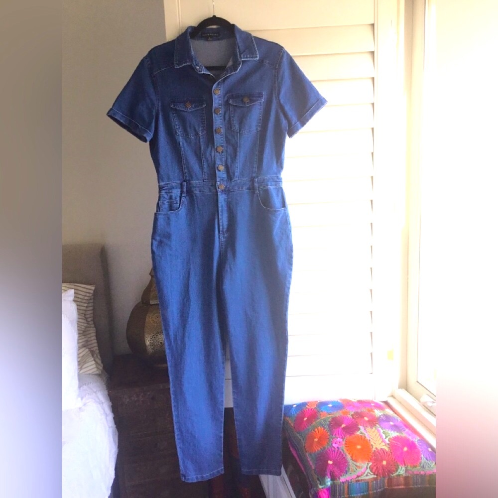 One Piece Cotton Denim Jumpsuit